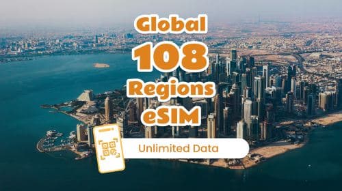 [Global 108 Region] 5G 선불 데이터 | 다일 선택 | 무제한 데이터 | 테더링 | eSIM QR 코드