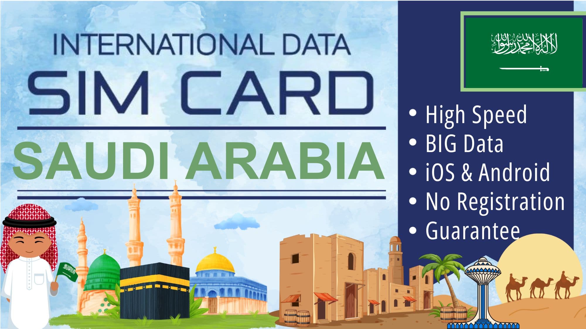 Sim Card Saudi Arabia Data Plan - Tourist Simcard Internet Travel Package - Total Data