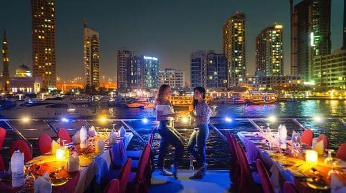 Dubai Marina: Luxury Dhow Dinner Cruise with Hotel Transfer Day Tours