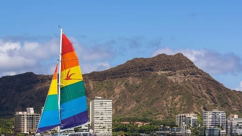 Board from Waikiki Beach for our Aloha Hour Sail Day Tours