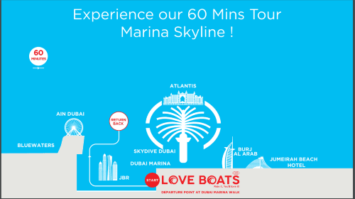 Love Boats - Dubai Marina Guided Sightseeing Boat Tour Transport Passes