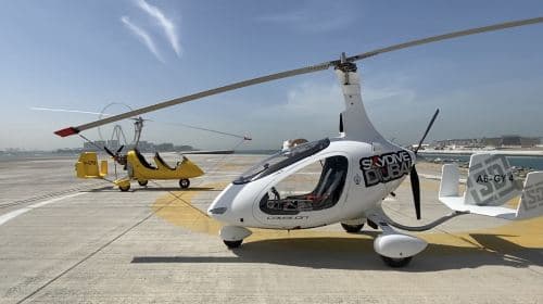 Gyrocopter Dubai Gyrocopter - Official Direct Signature - Palm Jumeirah Skydive Base - 360-degree Gyrocopter High-Altitude Sightseeing - 1 Pilot, 1 Passenger - Includes Video and Photos