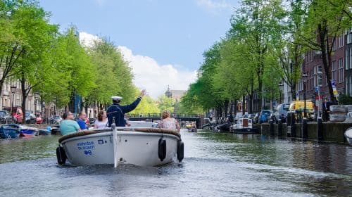 Amsterdam: Guided City Highlights Open Boat Canal Cruise Day Tours