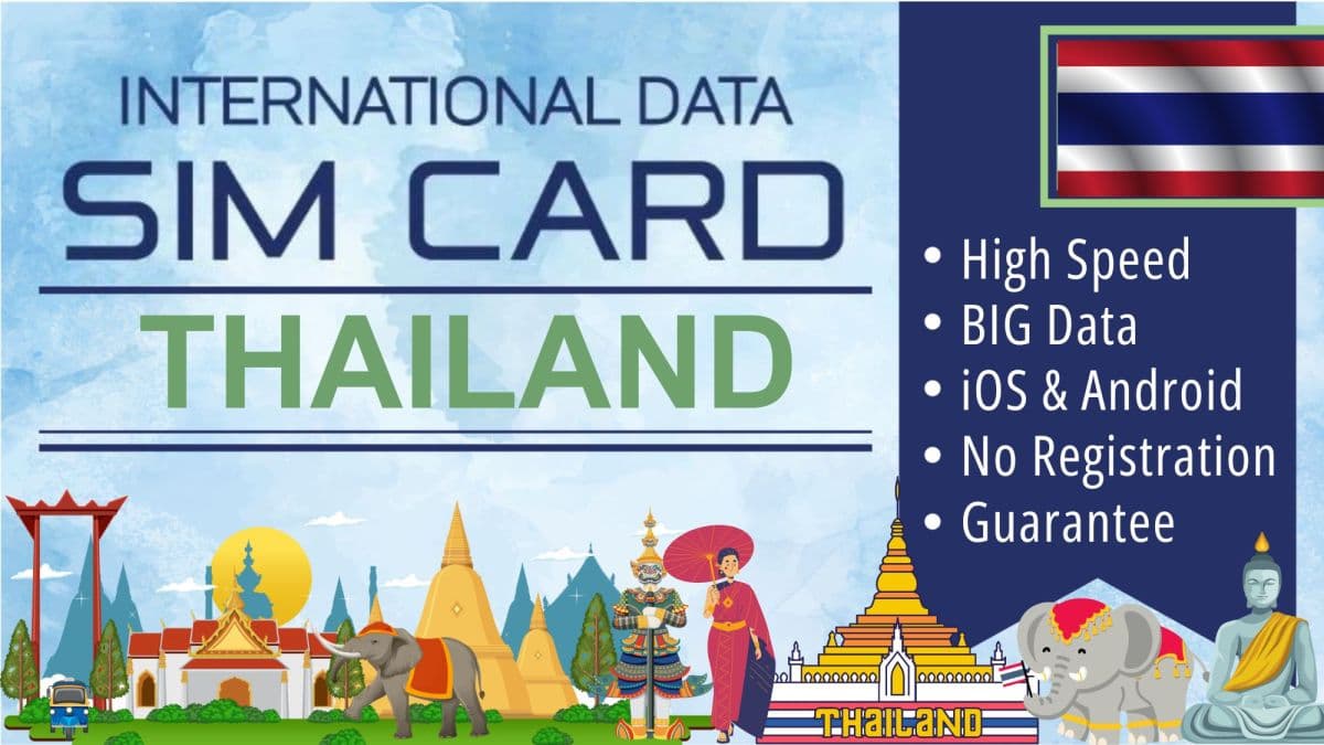 Sim Card Thailand 데이터 플랜 - 여행자용 SIM 카드 인터넷 여행 패키지 - 전체 데이터