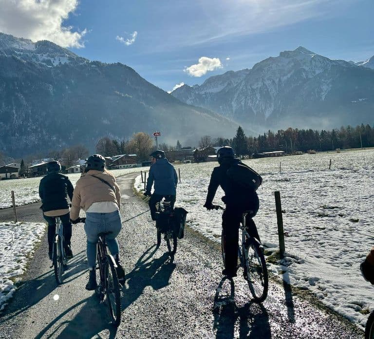 Tour en E-Bike de invierno en Interlaken: Ríos, lagos y bosques