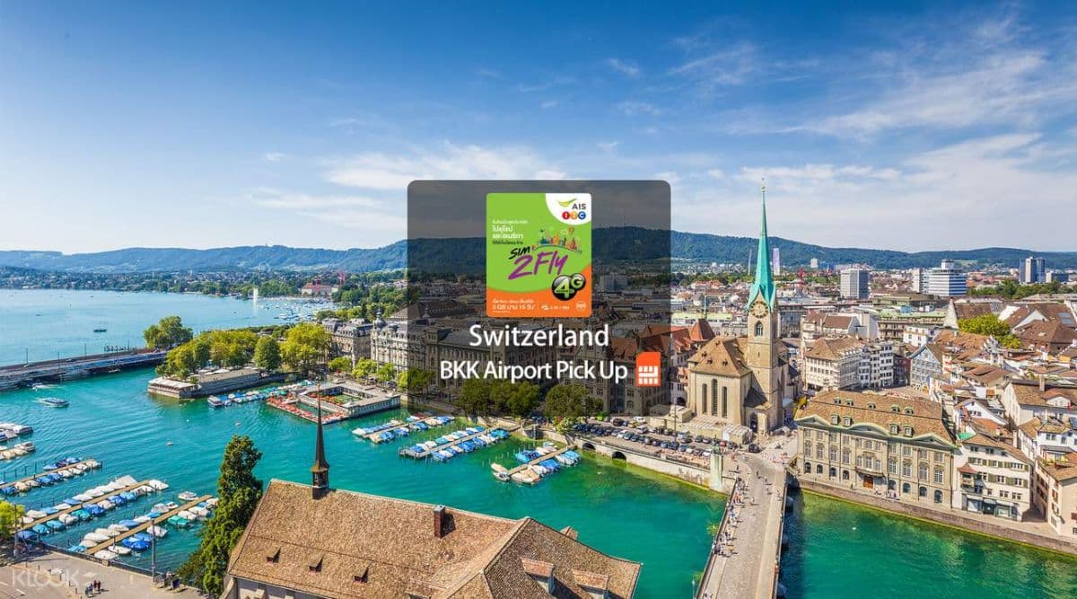 Schweiz Prepaid 4G SIM-Karte (Abholung am Flughafen BKK) von AIS