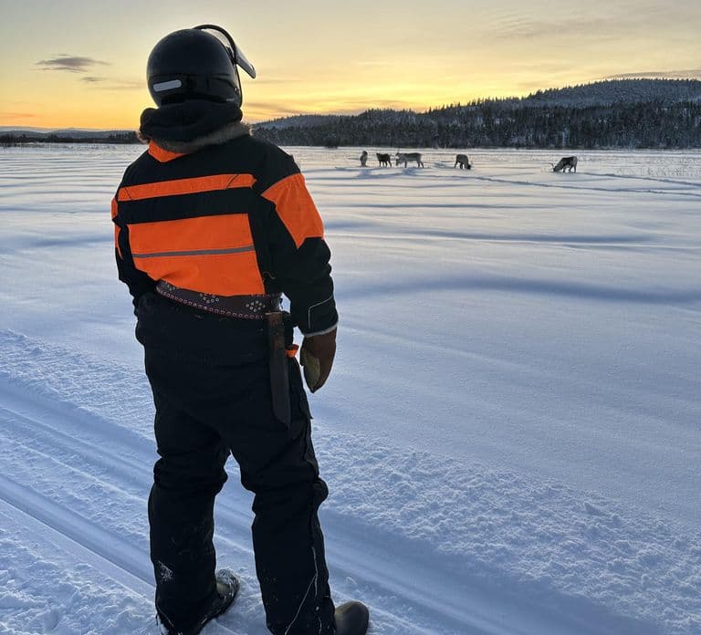 Ivalo: PRIVATE Snowmobile Safari, meet&feed reindeers, lunch