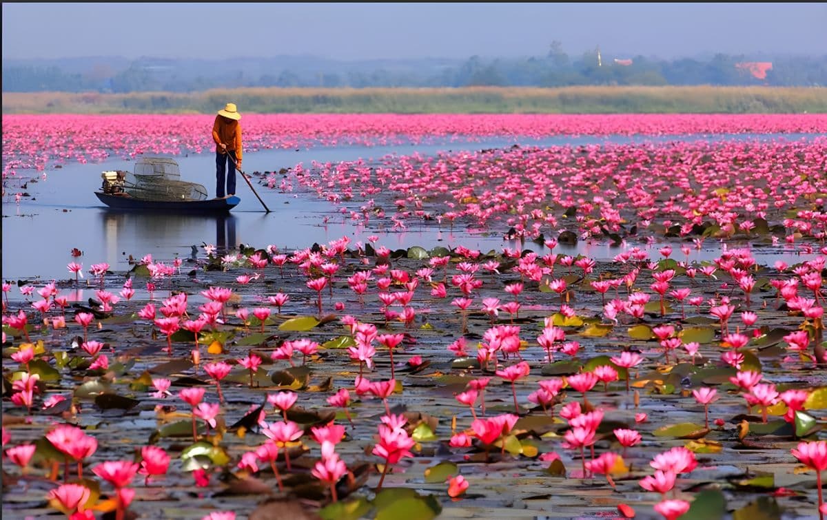 Udon Thani Red Lotus Lake Morning Boat Experience