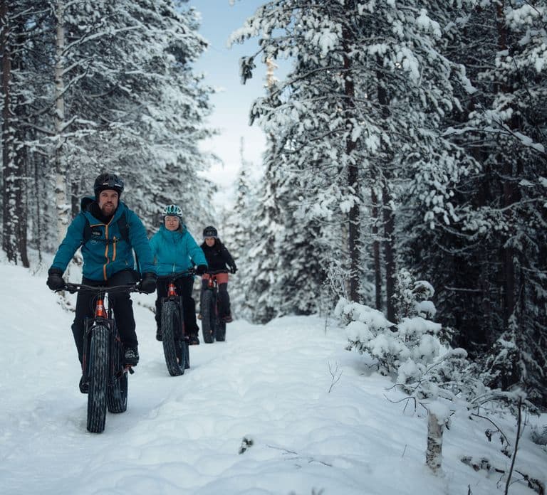 Levi: Aventura en E-Fatbike por el bosque nevado