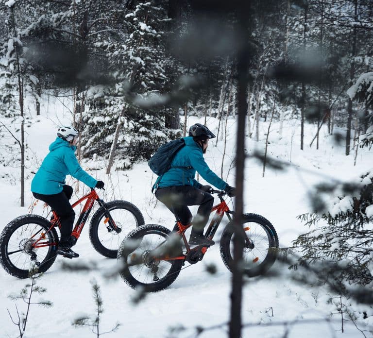 Levi: Aventura en E-Fatbike por el bosque nevado