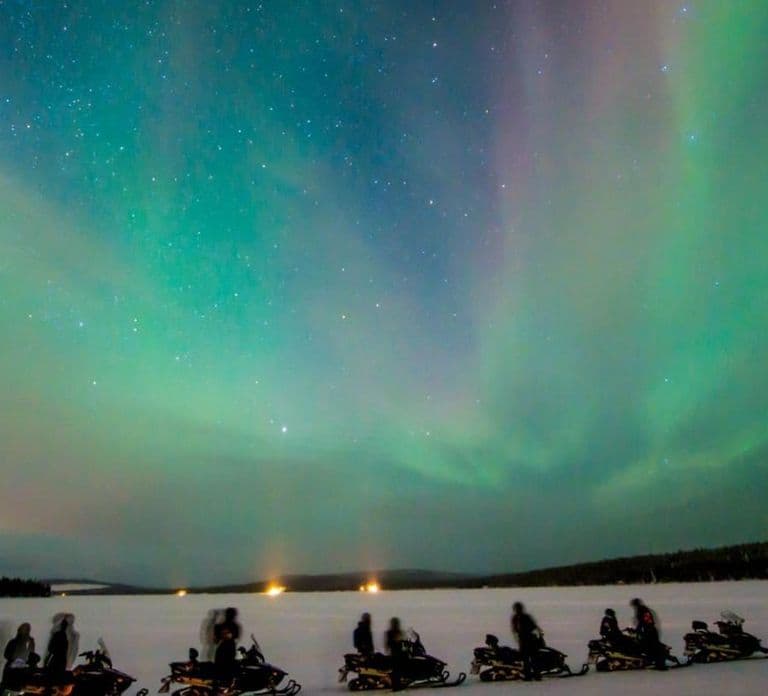 Levi: Northern Lights Snowmobile Safari and Campfire Picnic
