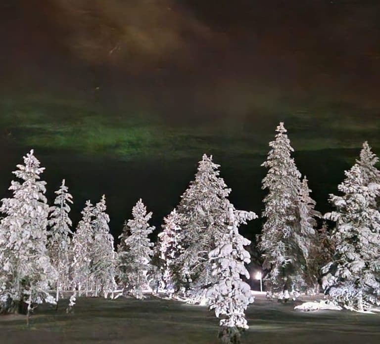 Escursione con le ciaspole sotto l'Aurora Boreale a Levi con guida lettone