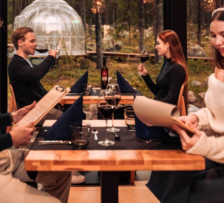Rovaniemi: Daylight Forest Spa, Außen-Whirlpools und Mittagessen
