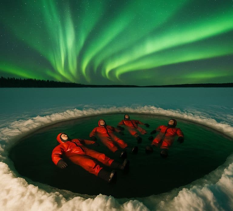 Rovaniemi: Ice Floating Experience with Northern lights