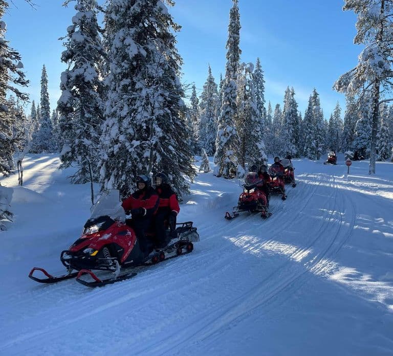 Ruka: Safari in motoslitta di 2 ore con snack e guida