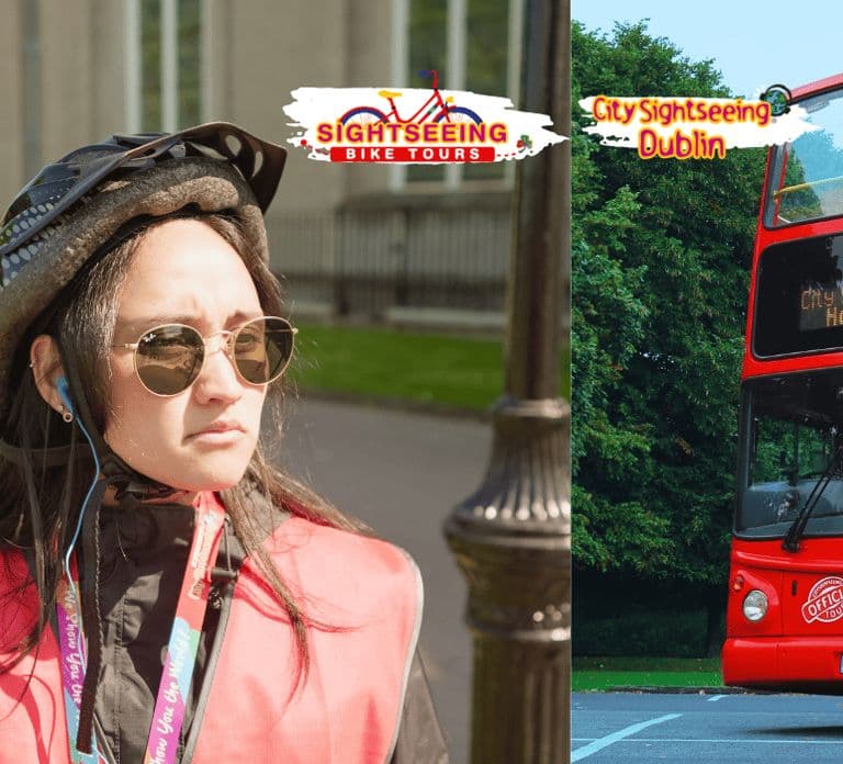 Dublin: Citysightseeing Hop on Hop Off i wycieczka na rowerze elektrycznym