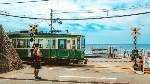 1-day tour of Kamakura High School + Kotoku-in + Enoshima in Japan|Enoshima Electric Railway transfer|Small group pick-up/drop-off
