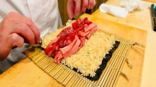 160 Sushi Murayama - A popular Instagram-famous sushi restaurant in Ginza, Tokyo, Japan, where the snow is uniquely beautiful