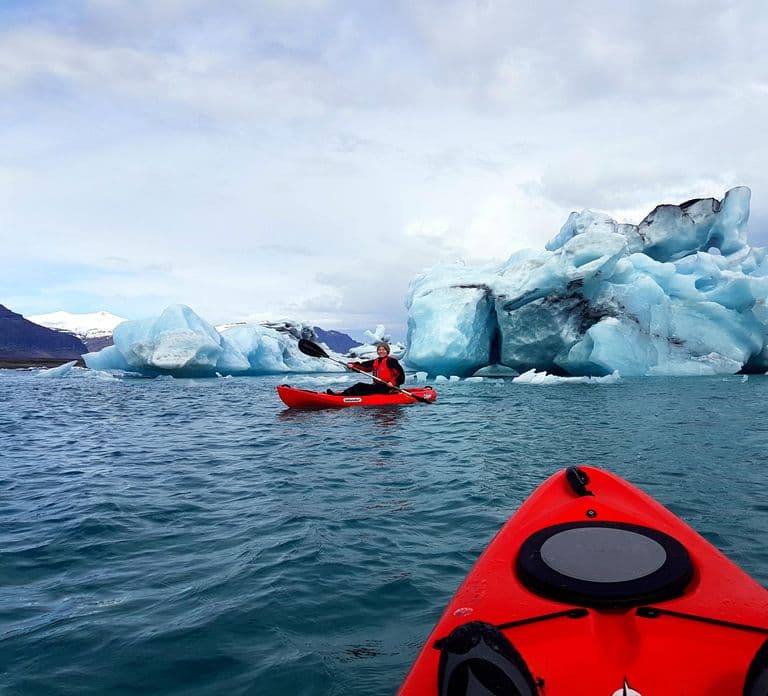 Excursion en kayak à la lagune glaciaire de Jökulsárlón