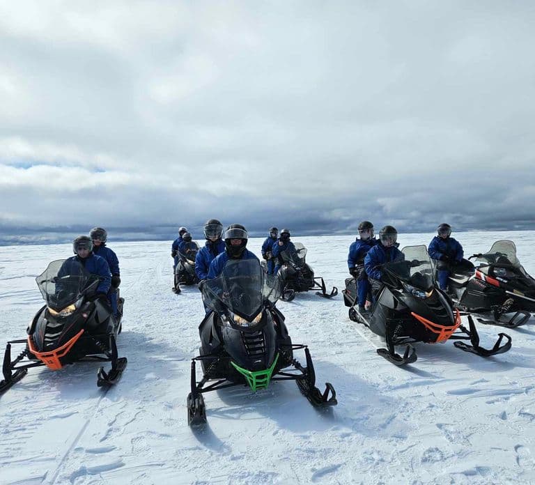 From Husafell: Langjokull Glacier Snowmobile Tour