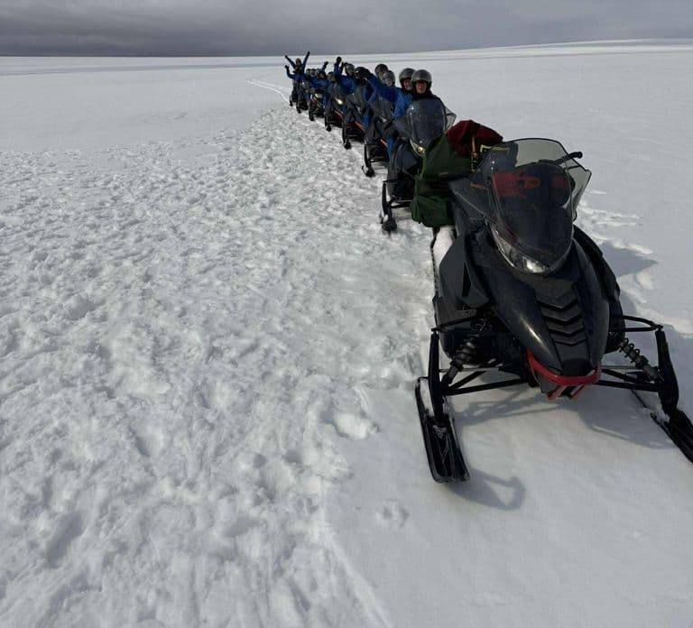 From Husafell: Langjokull Glacier Snowmobile Tour