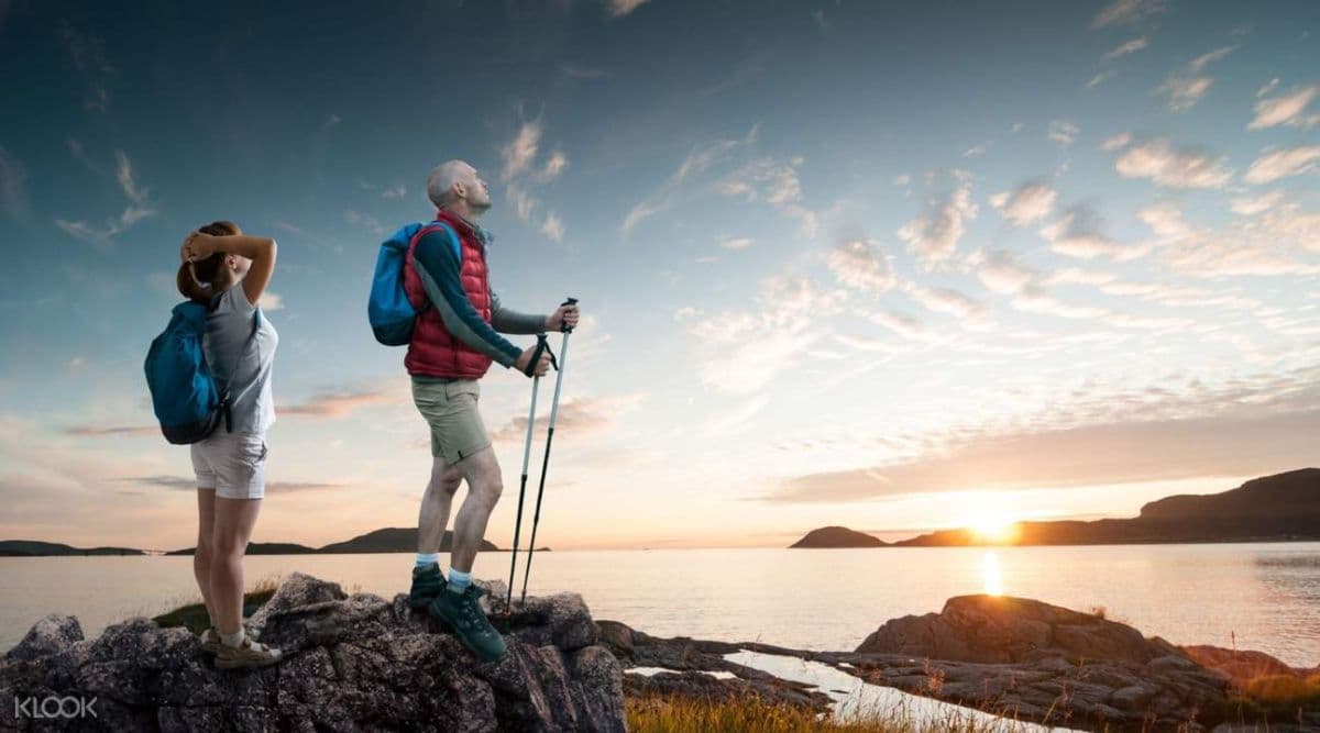 Others Hiking Under the Midnight Sun