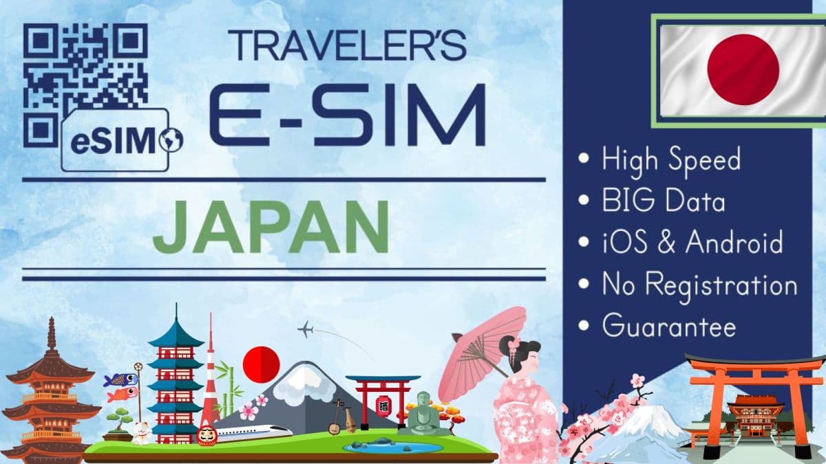 E-SIM 日本數據方案 - 遊客旅遊 eSIM 網路 - 全數據 e sim