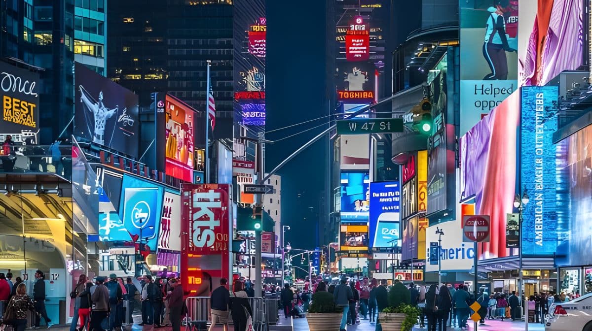New York Night Tour: Open Top Bus Tour by TopView Day Tours
