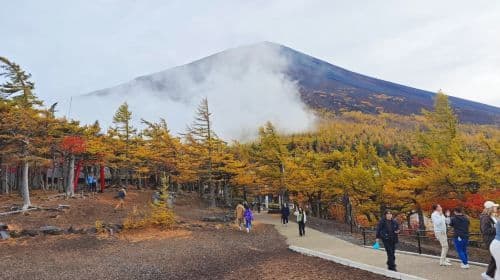 Japan Mt. Fuji 5th Station Climbing Experience, Strolling through Oshino Hakkai, and Hot Spring Experience Healing one-day tour
