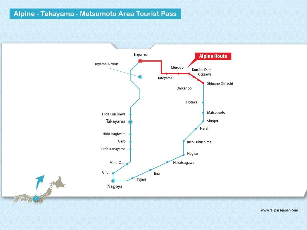 Jr Central Alpine-Takayama-Matsumoto Area Tourist Pass