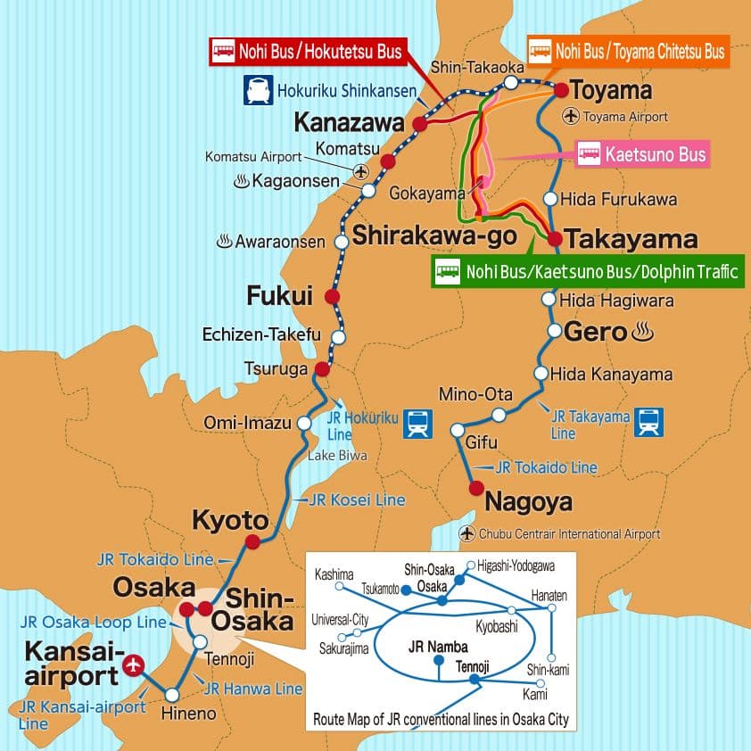 Jr Central-West Takayama-Hokuriku Area Tourist Pass