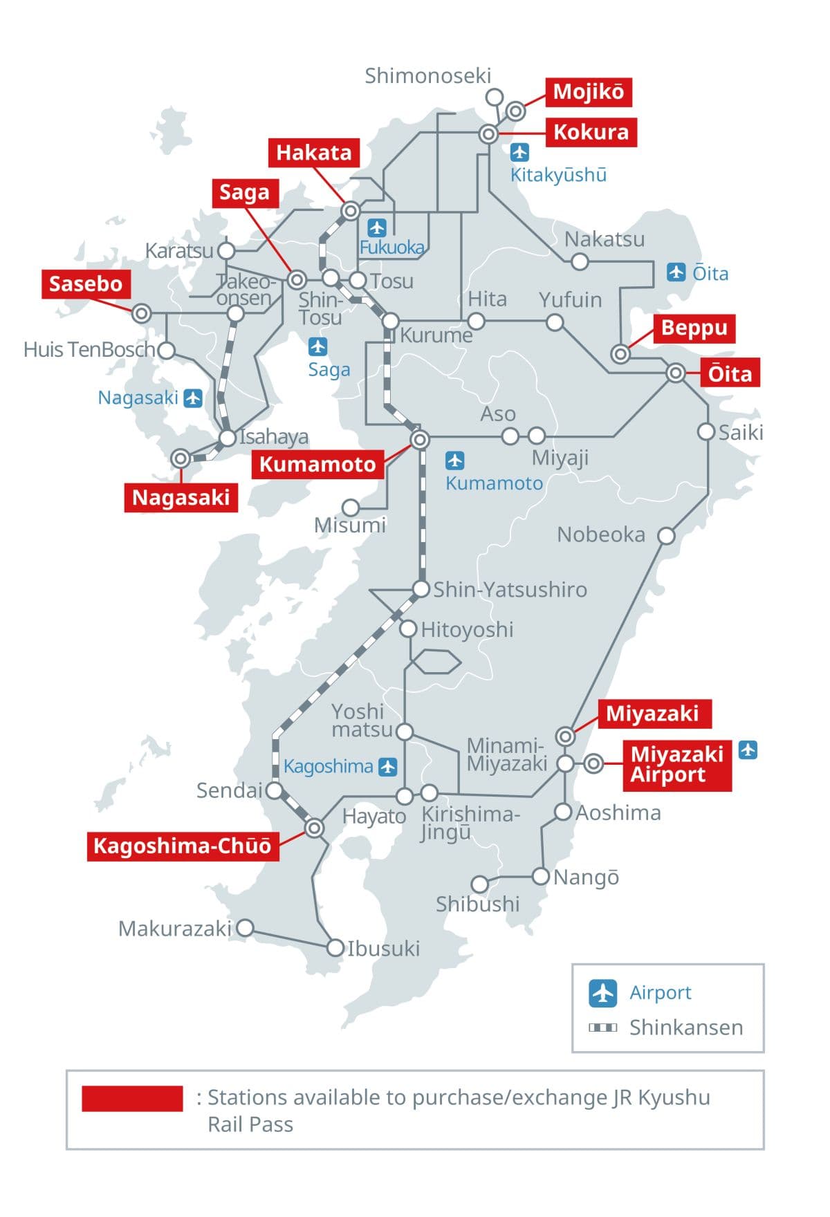 JR Kyushu Rail Pass (All Kyushu/Northern Kyushu/Southern Kyushu) - Delivery Coverage: Indonesia Only