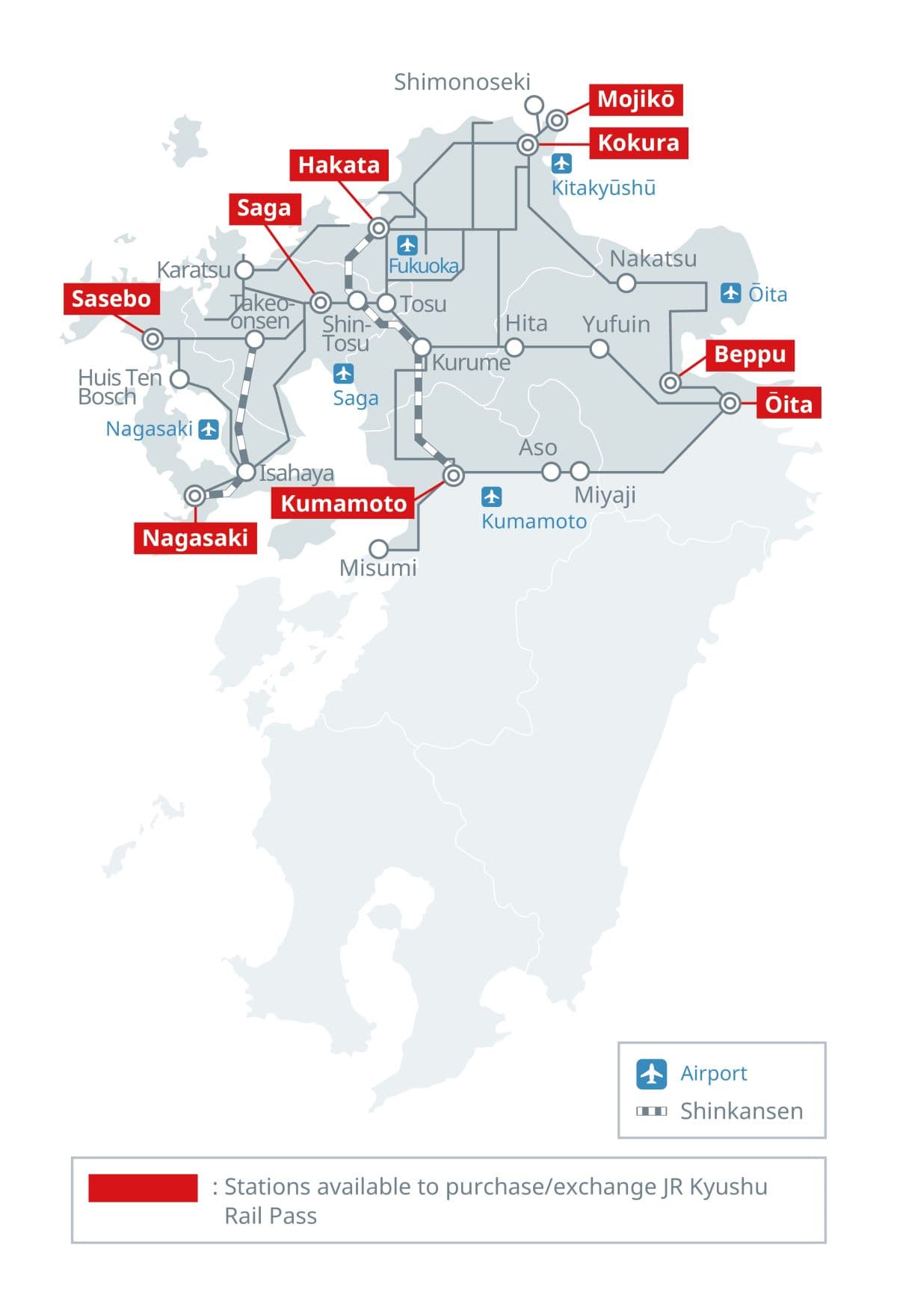 JR Kyushu Rail Pass (All Kyushu/Northern Kyushu/Southern Kyushu) - Delivery Coverage: Indonesia Only