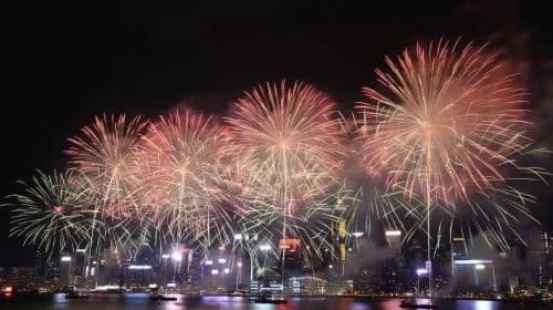Hong Kong National Day Victoria Harbour Pier Viewing Deck Fireworks Combo Ticket (Star Ferry) + Drinks + Snacks Transport Passes