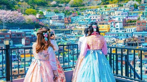 Tour de um dia em Busan com o trem da praia Blueline Park Songjeong (Templo Haedong Yonggungsa + Songdo Skywalk + Gamcheon Culture Village) Day Tours