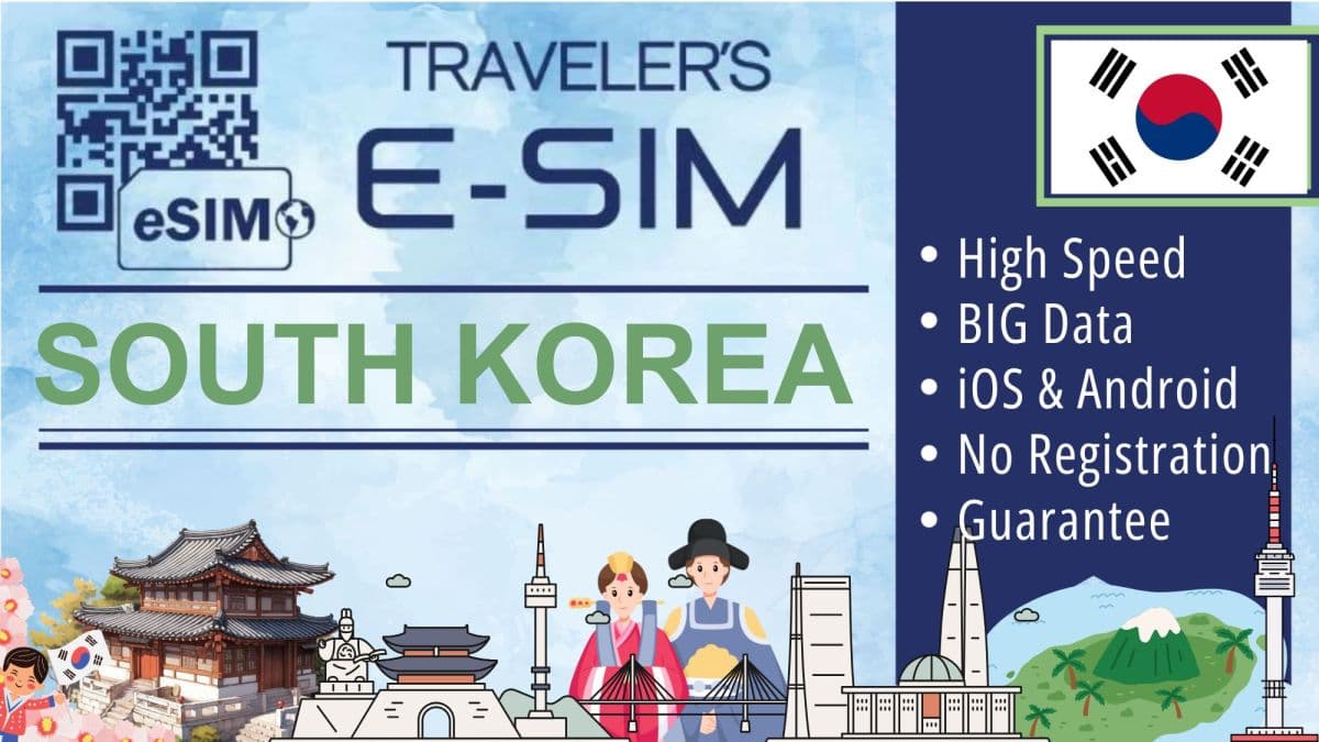 E-SIM Korea Południowa Pakiet Danych - Turystyczny e-SIM internetowy - Codzienny pakiet danych e-sim