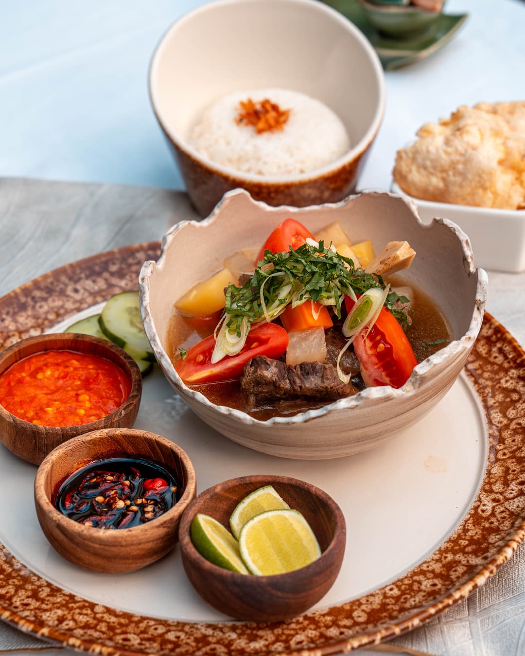 Standing Stones Beach Restaurant at The Royal Purnama Luxury Villas