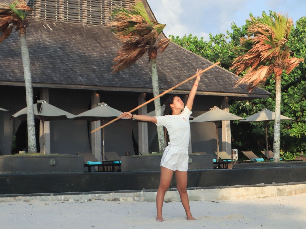 Sunrise Dong Stick Exercise at Desaru Coast Beach