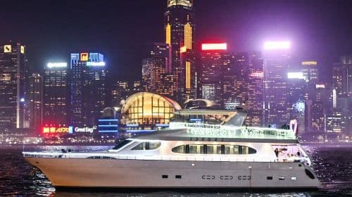 Hong Kong Special Sightseeing Victoria Harbour Night Cruise (90ft Super Yacht) Transport Passes