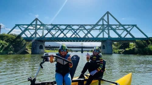 1-hour kayaking at Dongshan River Water Park [Eco Green Boat hydrobiking experience]