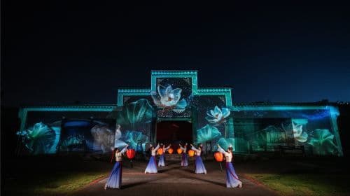 Twilight River Dance of Snowflakes