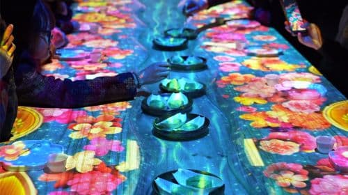 Twilight River Dance of Snowflakes