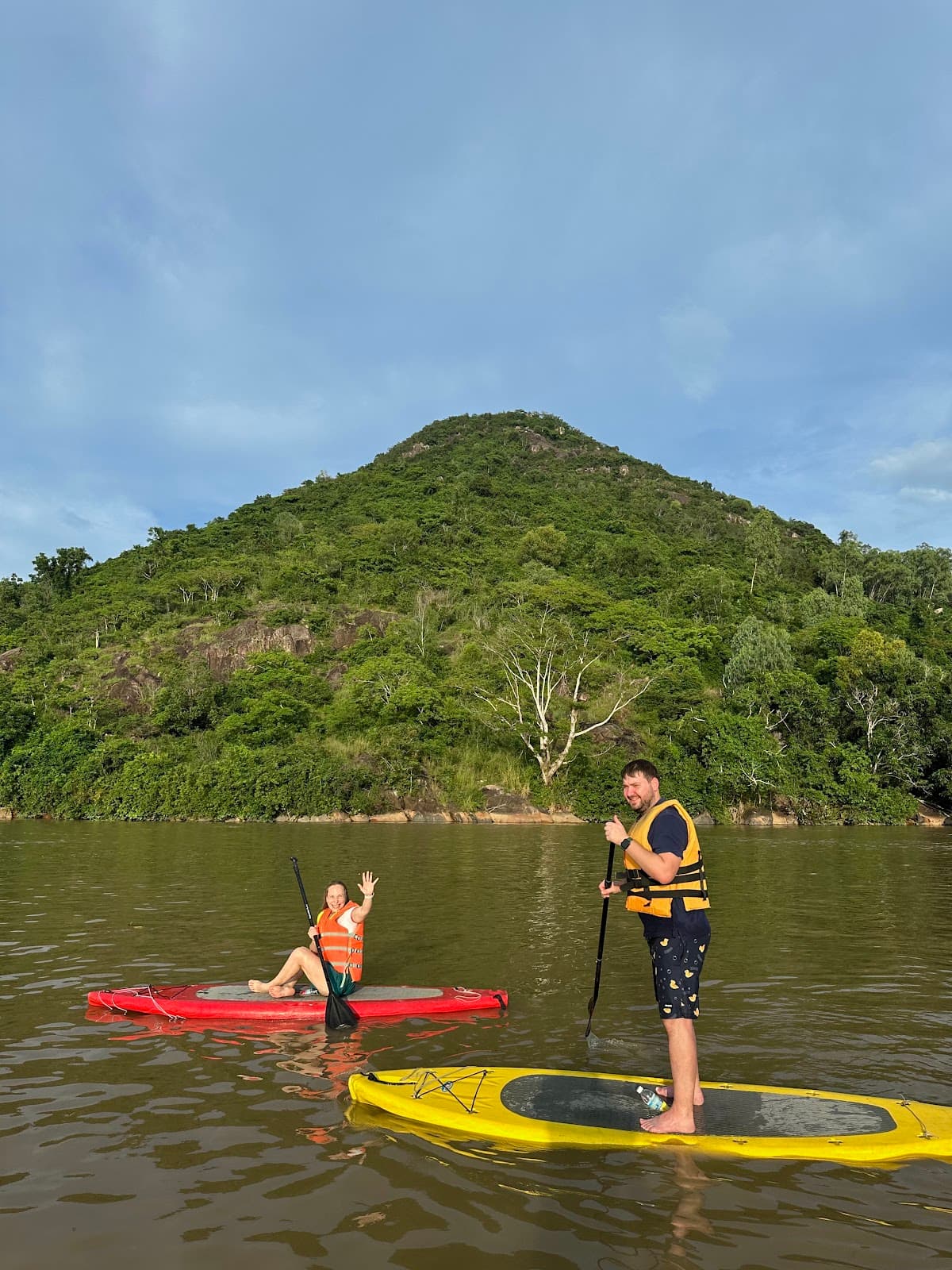 Stand Up Paddle Boarding and Sunset Watching on Cai River