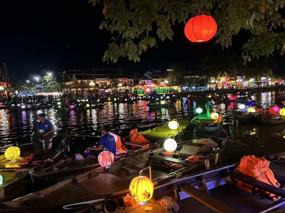 Boat Ride & Lantern Release at Hoai river
