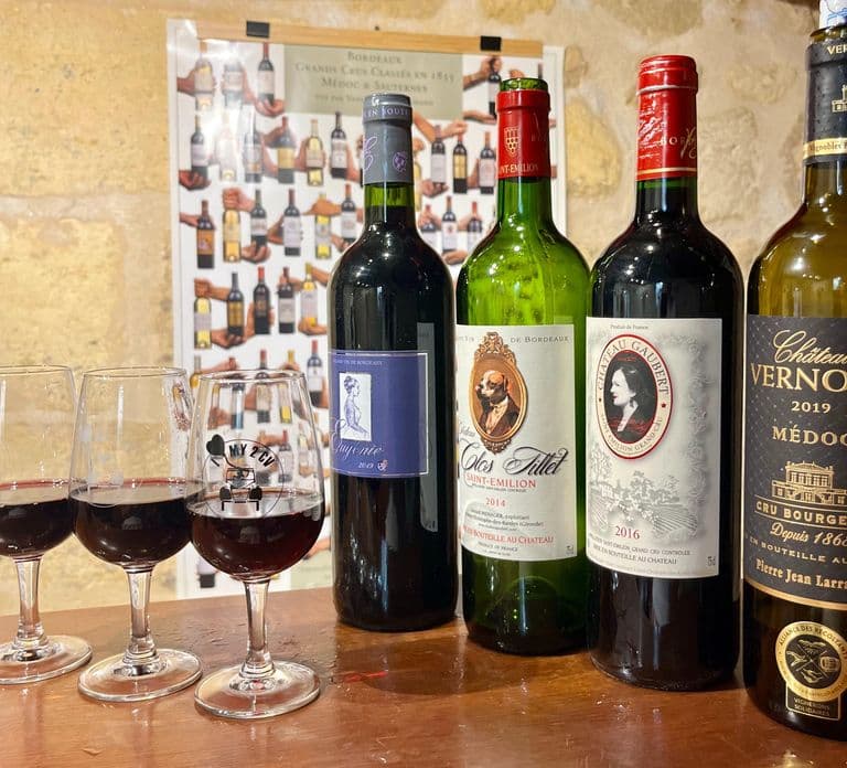 Bordeaux wine: tasting class 4 red wines pairing charcuterie