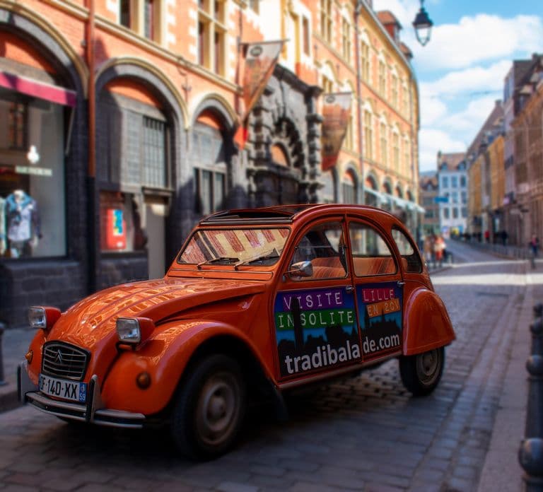 Tour in auto di Lille a bordo di una Citroen 2CV decappottabile