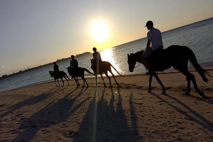 Paardrijden op het strand in Gili Islands Lombok