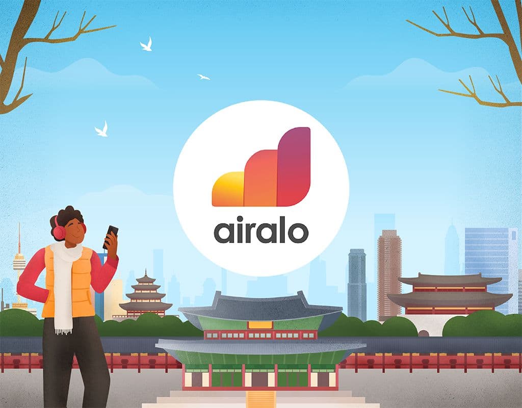 Pacote de eSIM Airalo para a Coreia do Sul